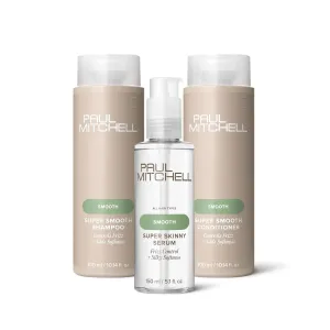 Paul Mitchell Super Smooth Shampoo and Conditioner, 10.14 fl oz   Super Skinny Serum Blowout Primer, 5.1 fl. oz., Set