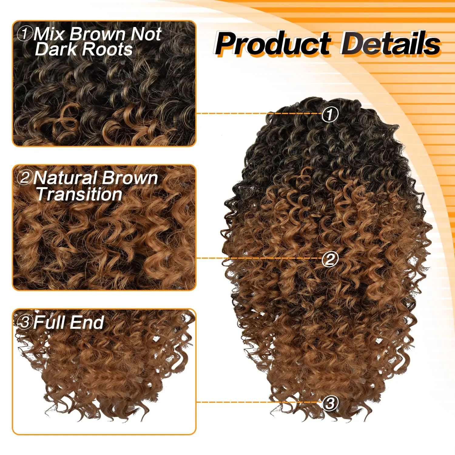 PEACOCO Drawstring Ponytail Afro Kinky Curly Ponytail for Black Women, 10 Inch Synthetic Hairpieces Clip in Jerry Curls Afro Puff Ponytail Extensions (1BT30)