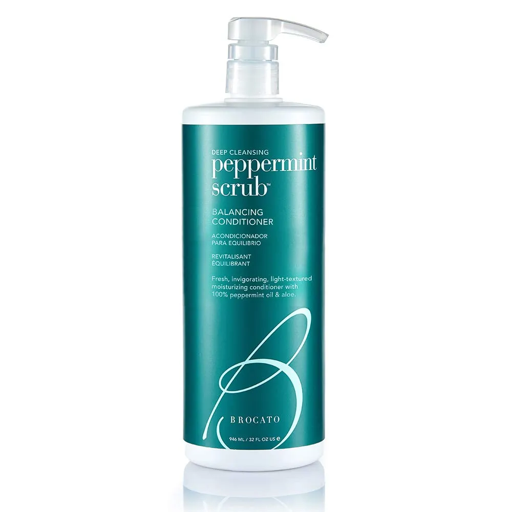 Peppermint Scrub Balancing Conditioner, 32 oz | Deep Cleansing, Lightweight Moisturizing Conditioner with Pure Peppermint Oil Improved Detangling and Styling | No Sulfate or Parabens