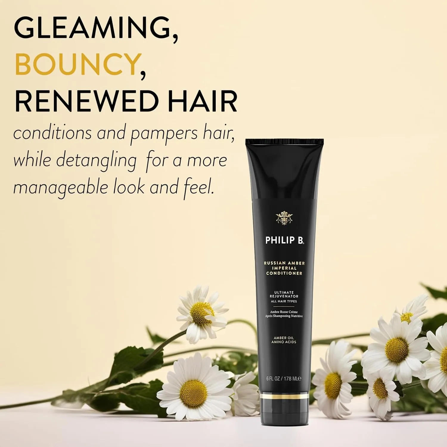 PHILIP B Russian Amber Imperial Conditioner 6 oz - Restorative, Color-protective, Weightless Hydration