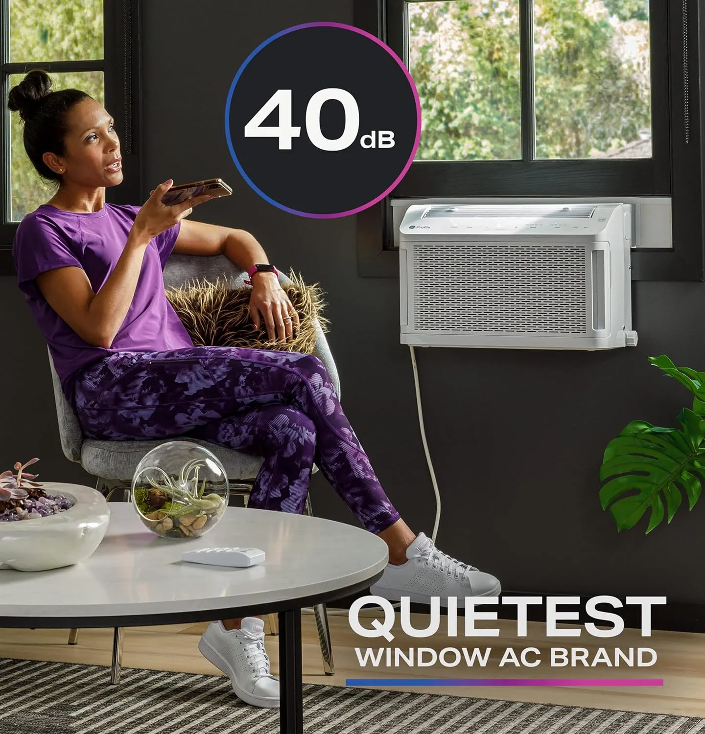 PHNT12CC Clearview Air Conditioner 12,000, Inverter Technology, Ultra Quiet, Medium Rooms up to 550 Sq. FT, Full Window View with Easy Installation, Energy-Efficient Cooling, 12200 BTU, White