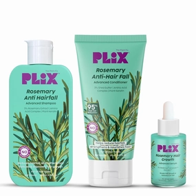 PL.IX Rosemary Anti Hairfall Regime Combo with 3% Redensyl Serum, Shampoo & Conditioner l Reduces Hair Fall & Strengthens Hair l Sulphate & Paraben Free l All Hair Types l Unisex