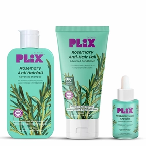 PL.IX Rosemary Anti Hairfall Regime Combo with 3% Redensyl Serum, Shampoo & Conditioner l Reduces Hair Fall & Strengthens Hair l Sulphate & Paraben Free l All Hair Types l Unisex