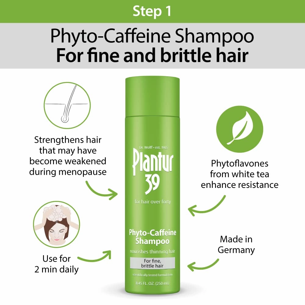 Plantur 39 Fine and Brittle Hair Shampoo and Conditioner Bundle I Promotes Natural Hair Growth I Phyto-Caffeine Formula I Shampoo (8.45 Oz) and Conditioner (5.07 Oz)