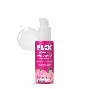 PLI'X - THE PLANT FIX Hibiscus Frizz Control Hair Serum | Protects & Smoothes, Dry, Flyaway & Frizzy Hair, With 13 Nourishing Oils | 3x Strength with Fiberhance | 50ml