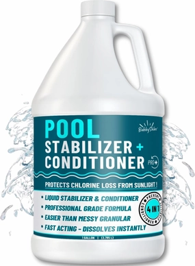 Pool Stabilizer - Cyanuric Acid Pool Stabilizer, Liquid Chlorine Stabilizer for Pool Chemicals, Swimming Pool Conditioner Stabilizer, Pool Stabilizer for Salt Pool & Chlorine, 1 Gallon