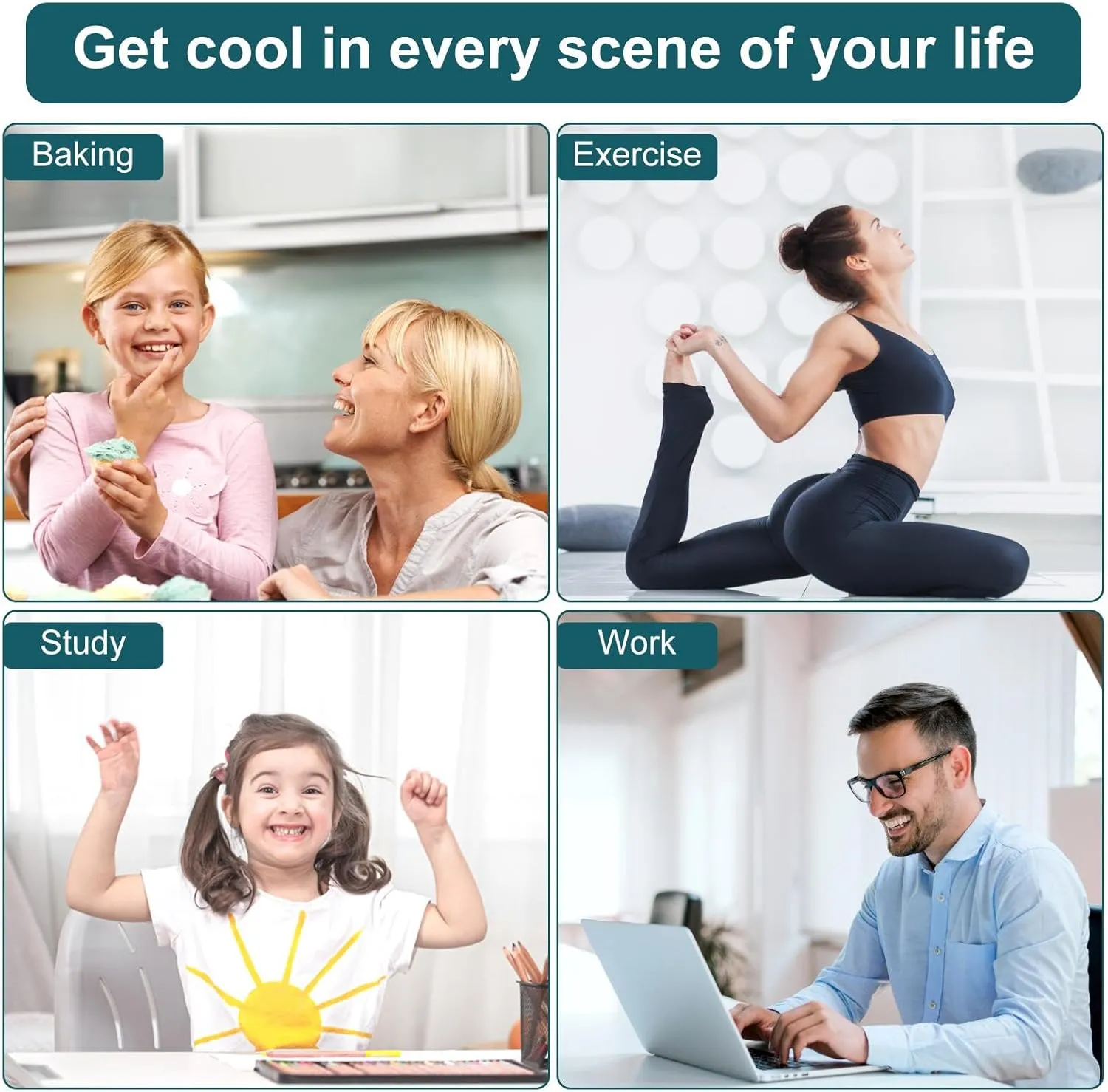 Portable Evaporative Air Cooler, Air Conditioners with Water Tank, Ice Cube Tray, 180° Oscillating, 4 In 1 Swamp Cooler with Timer, 4 Speeds 2 Cool Mist, Small Mini AC for Room Office