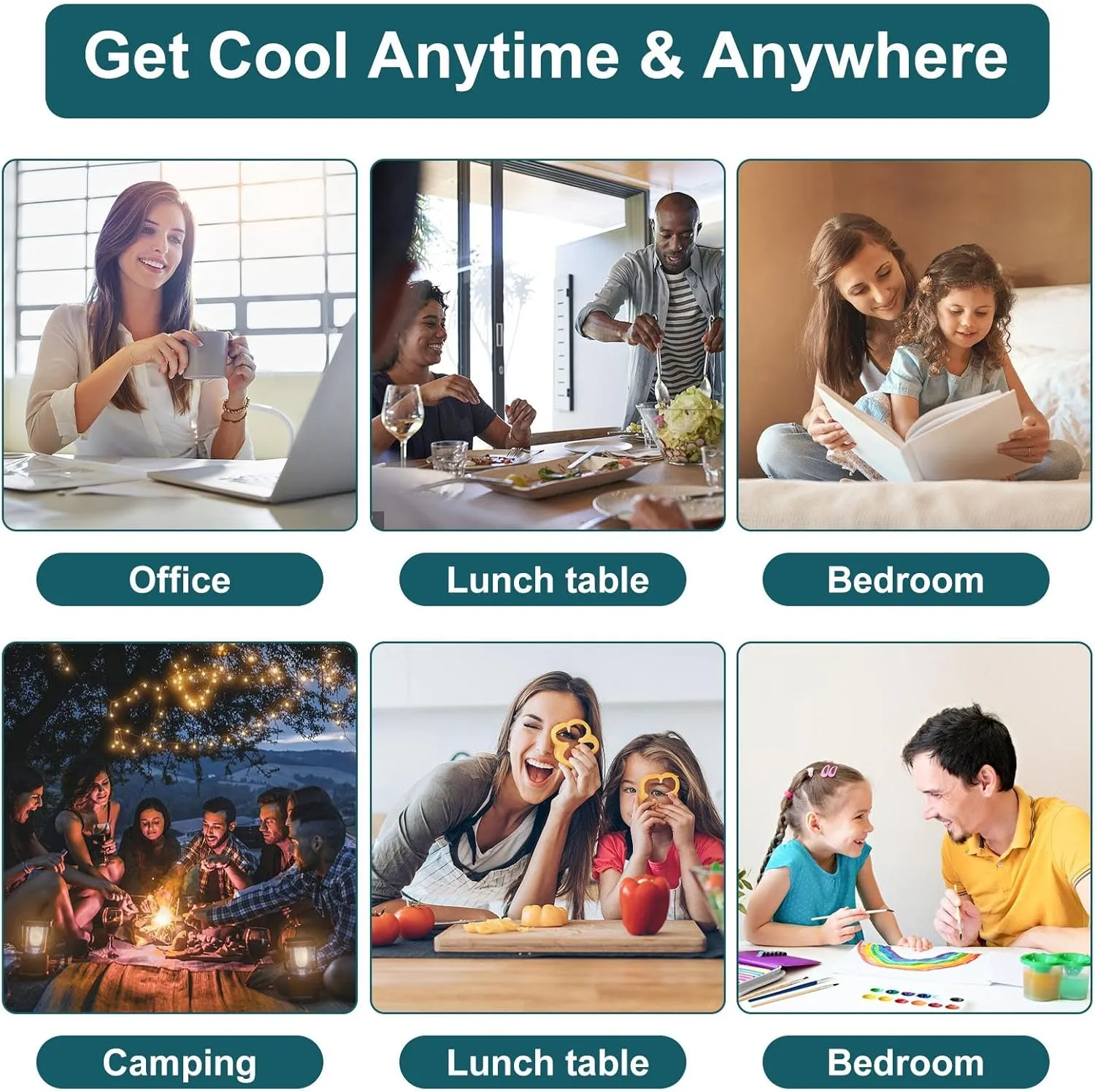 Portable Evaporative Air Cooler, Air Conditioners with Water Tank, Ice Cube Tray, 180° Oscillating, 4 In 1 Swamp Cooler with Timer, 4 Speeds 2 Cool Mist, Small Mini AC for Room Office