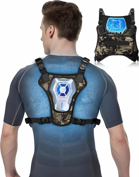 Portable Wearable Fan Rechargeable, Lightweight Cooling Vest, Cooling Airflow Back Air Conditioner, Cooling Clothes Perfect for Travel, Sport, Hiking (Camouflage)