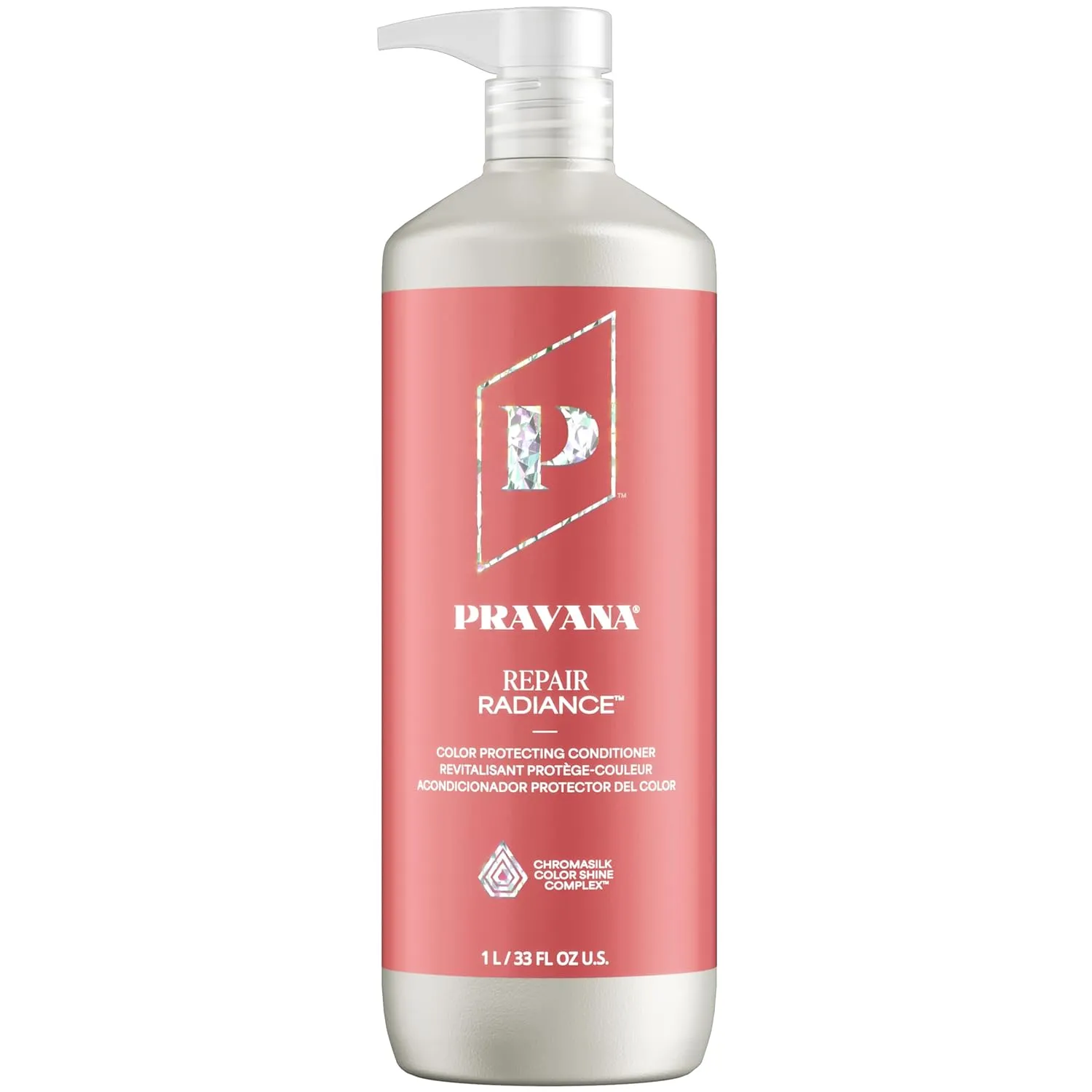 Pravana Repair Radiance Conditioner | Strengthens, Protects, Restores | For Damaged, Color Treated Hair | Reduces Breakage & Split Ends | Chromasilk Enhances Shine & Protection | Vegan | Paraben Free