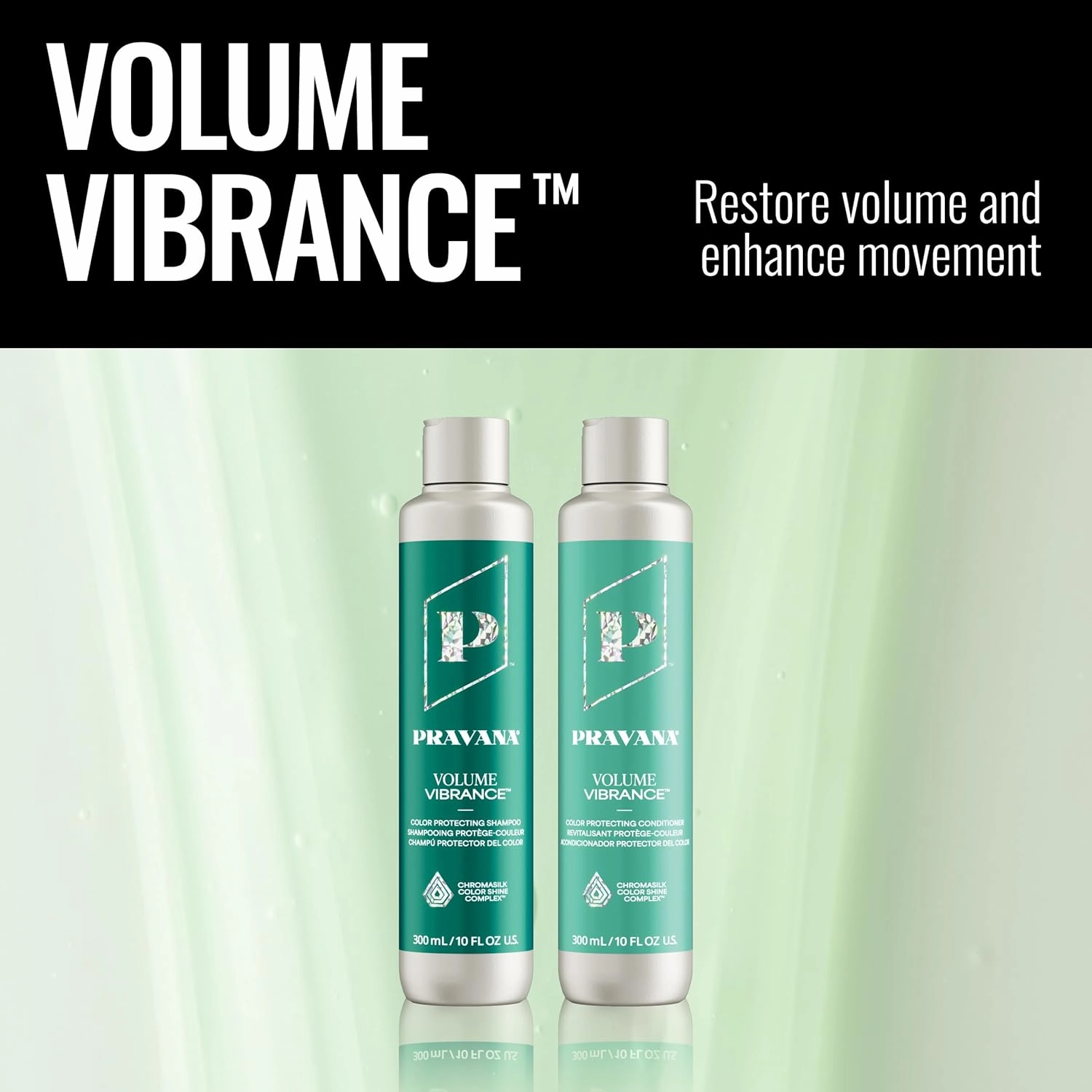 PRAVANA Volume Vibrance Conditioner | Adds Lightweight Volume, Lift & Fullness | For Fine, Color Treated Hair | Strengthens, Thickens, Reduces Breakage | Chromasilk Enhances Shine & Protection | Vegan