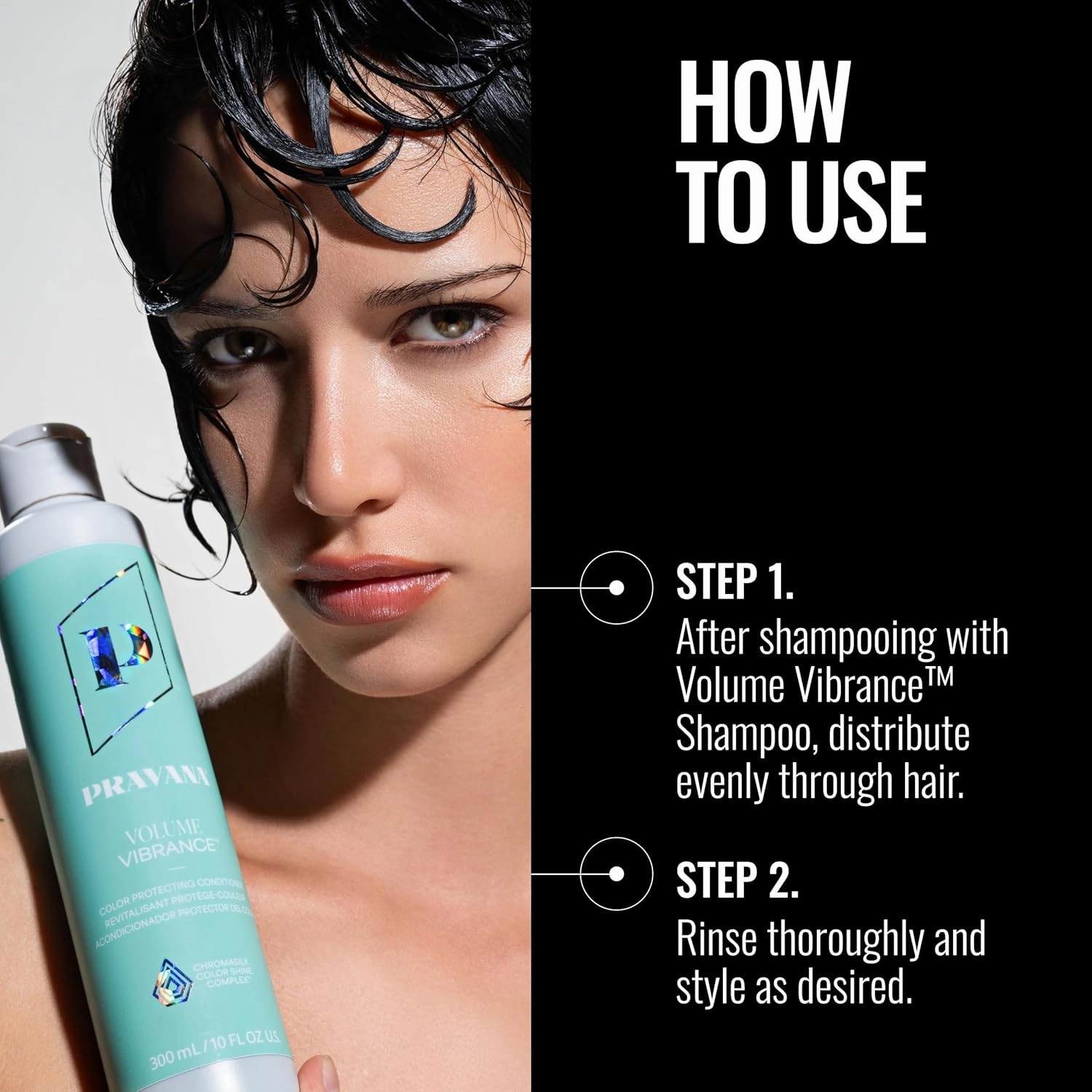 PRAVANA Volume Vibrance Conditioner | Adds Lightweight Volume, Lift & Fullness | For Fine, Color Treated Hair | Strengthens, Thickens, Reduces Breakage | Chromasilk Enhances Shine & Protection | Vegan