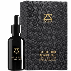 Premium Gold Oud Beard Oil for Men – Lightweight Beard Moisturizer & Conditioner – Non-Greasy Grooming Oil for Beard Growth & Softening – Ideal Luxury Gift – 1oz Dropper Bottle