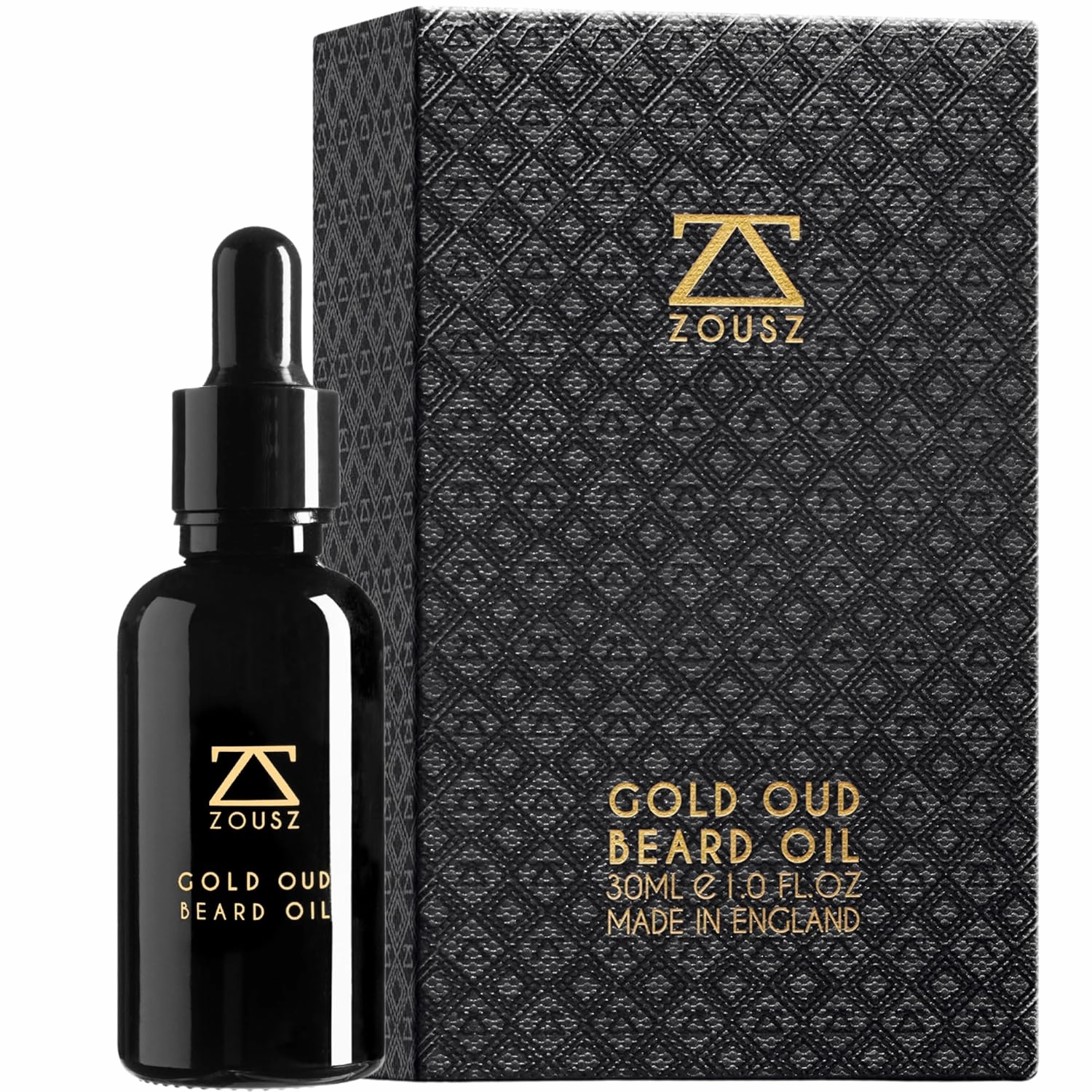 Premium Gold Oud Beard Oil for Men – Lightweight Beard Moisturizer & Conditioner – Non-Greasy Grooming Oil for Beard Growth & Softening – Ideal Luxury Gift – 1oz Dropper Bottle
