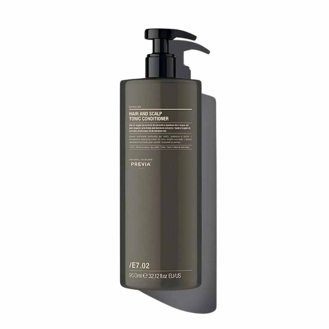 PREVIA Hair & Scalp Tonic Conditioner | Extra Life - The Virtuous Scalp Ritual | Hydrating and Rebalancing Treatment with Argan Oil | Vegan, Cruelty-Free & Sulfate-Free | 32.1 oz