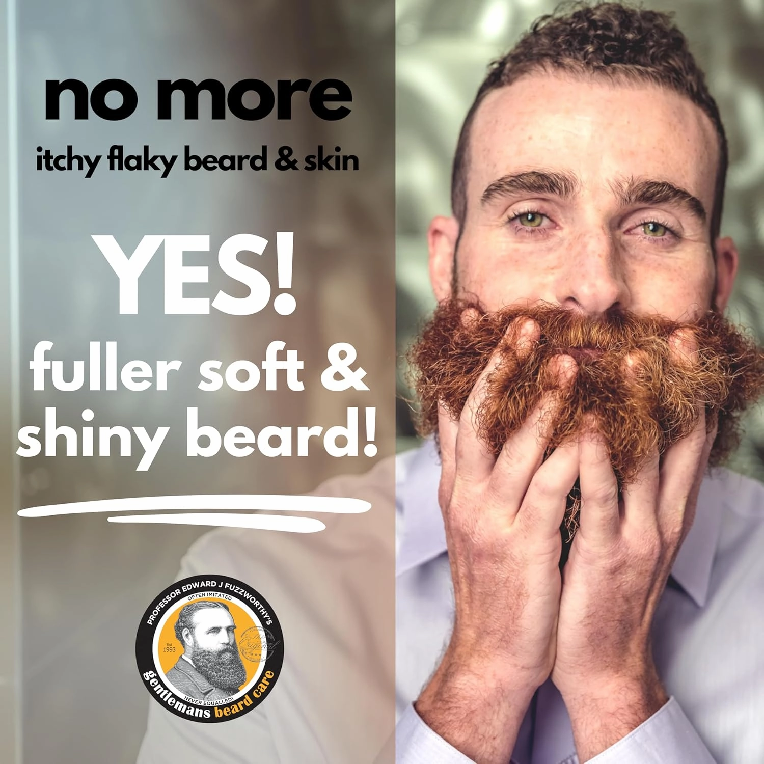 Professor Fuzzworthy Original Detangler Beard Conditioner Bar – 100% Natural Solid Conditioner for Beard & Hair – Moisturizes, Softens & Detangles – Subtly Spiced Scent – Men’s Grooming – 40g