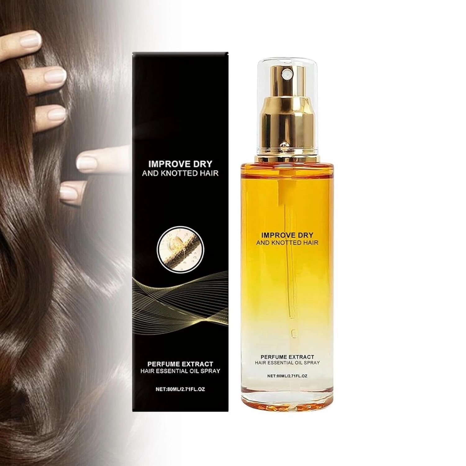 Prosperouts Conditioning Oil Spray, Prosperouts 80ml Conditioning Oil Spray Scalp & Hair Strengthener Leave-In Conditioner Comforting Shampoo Cleanser, For Dry and Knotted Hair for Women(1 PCS)