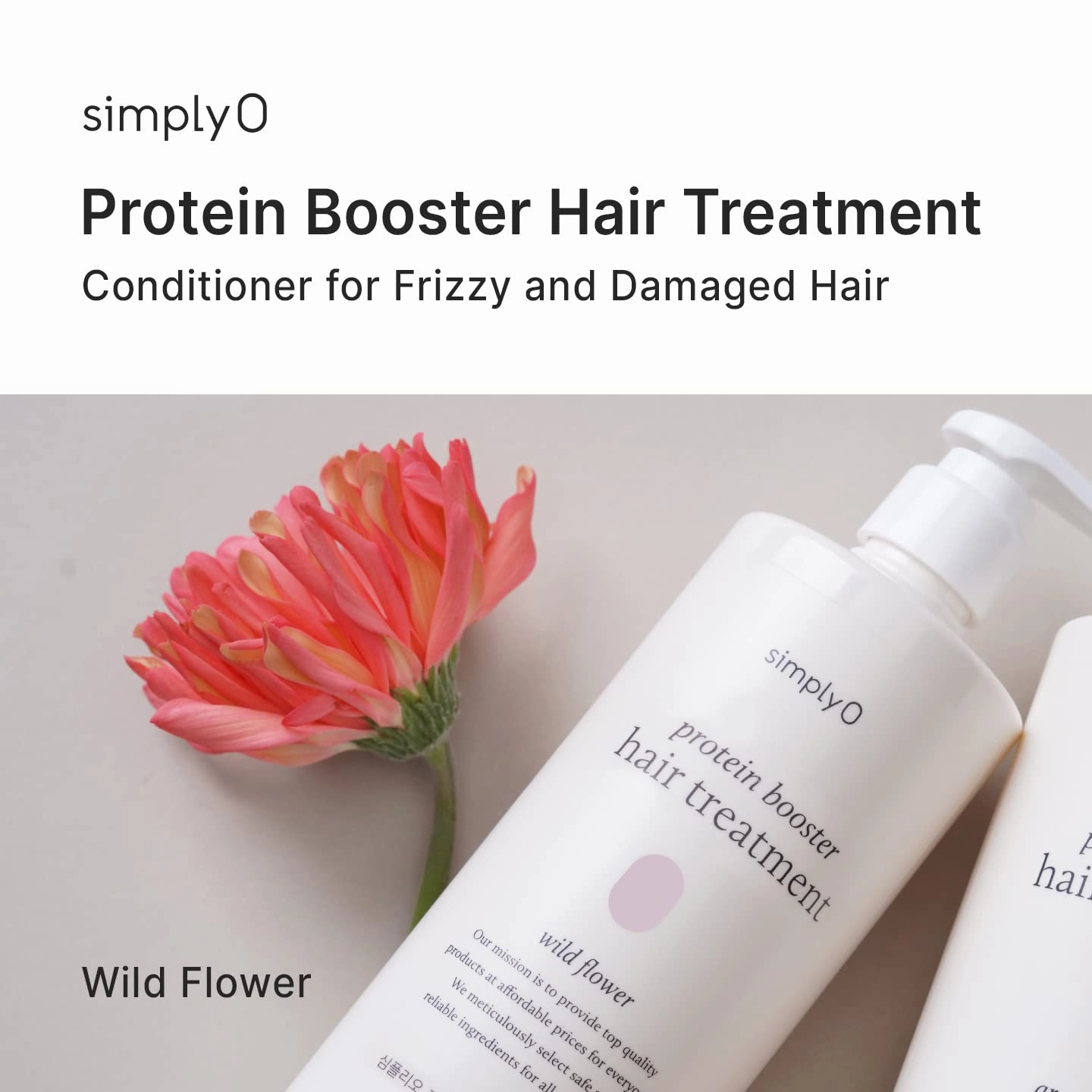Protein Booster Hair Treatment | Conditioner for Frizzy and Damaged Hair | Cruelty Free, Vegan, 16.9 fl oz. (Wild Flower)