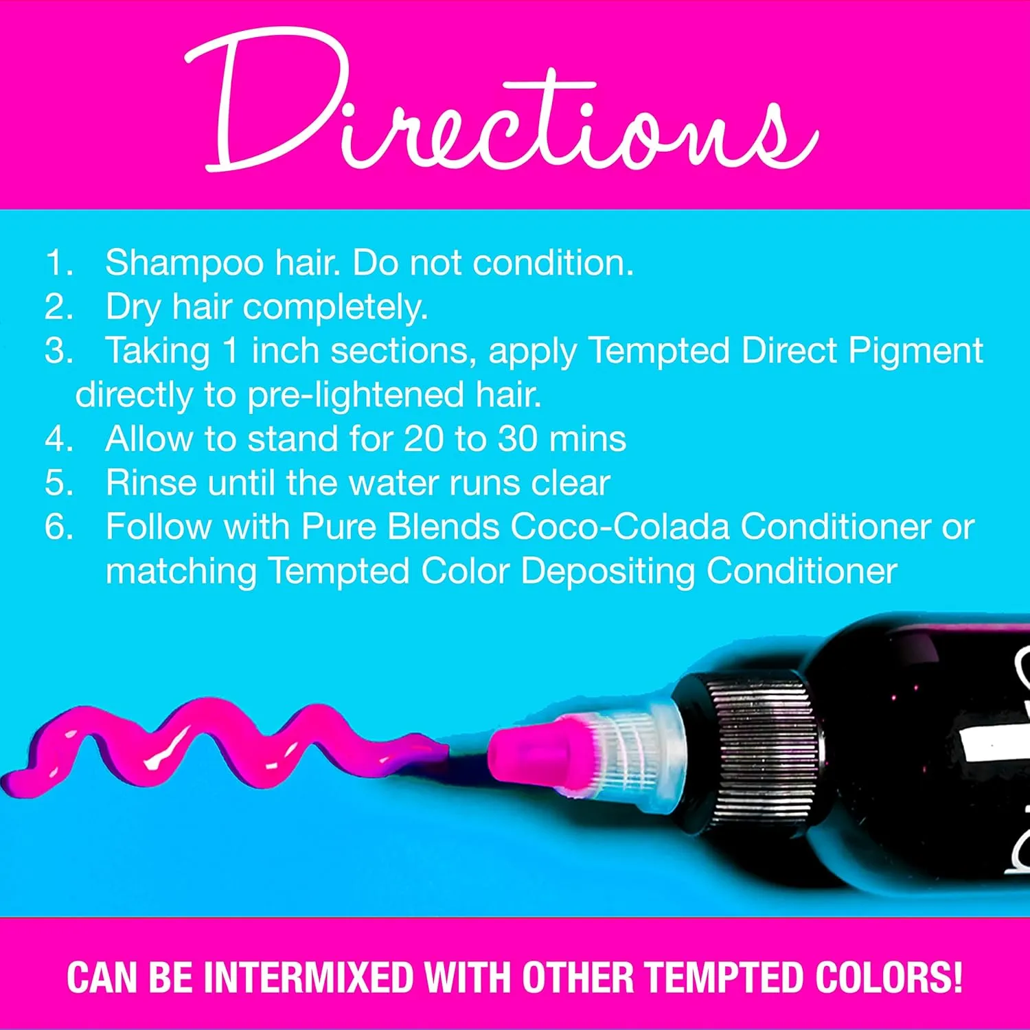 Pure Blends™ Tempted Pink Direct Dye – Semi-Permanent Hair Color for Pre-Lightened Hair – Bright Vivid Pink Color – Long-Lasting, Conditioner-Infused Formula – Vegan, Ammonia & Sulfate Free 4 oz