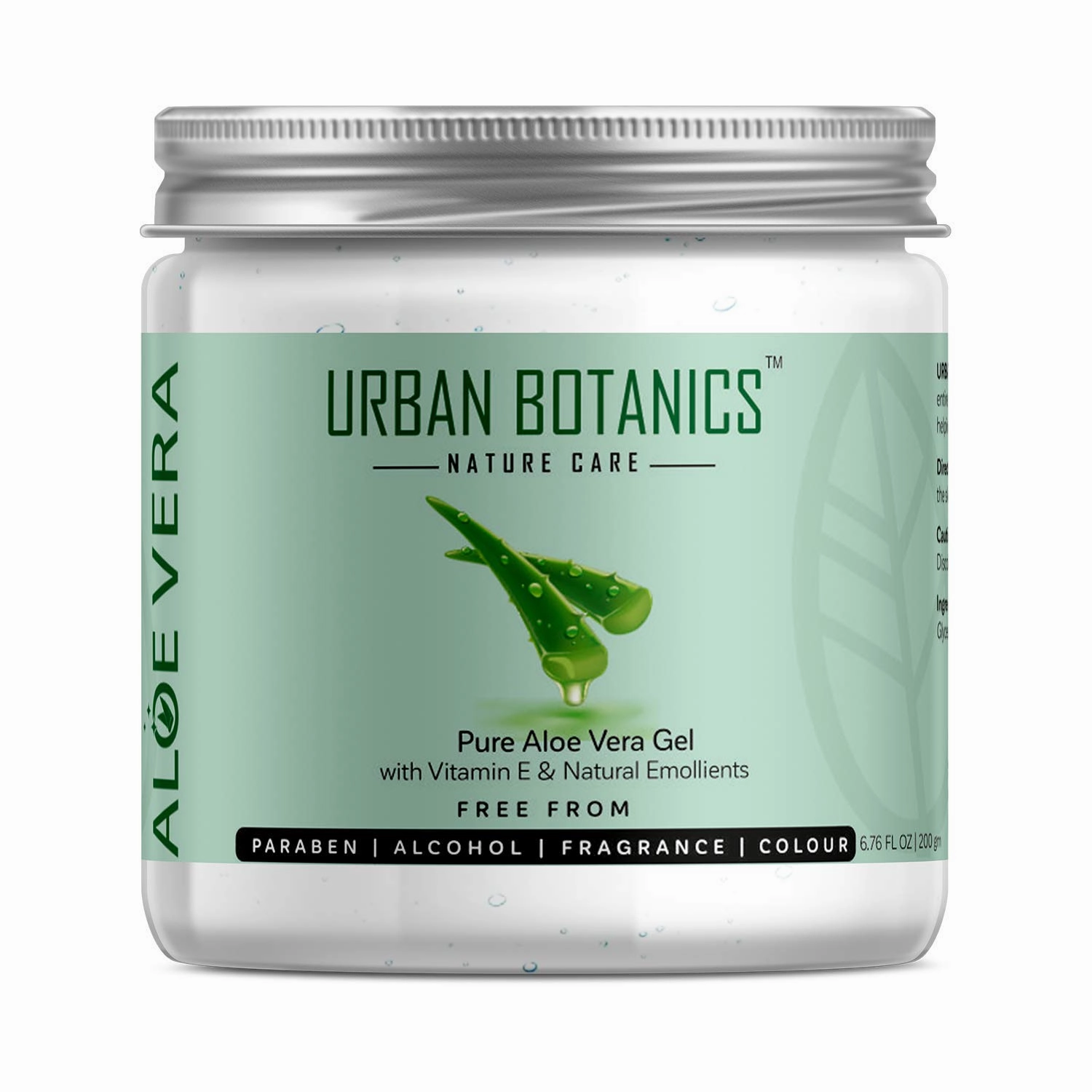 Pure Aloe Vera Skin/Hair Gel With Vitamin E & Natural Emollients (Paraben Free), 200g