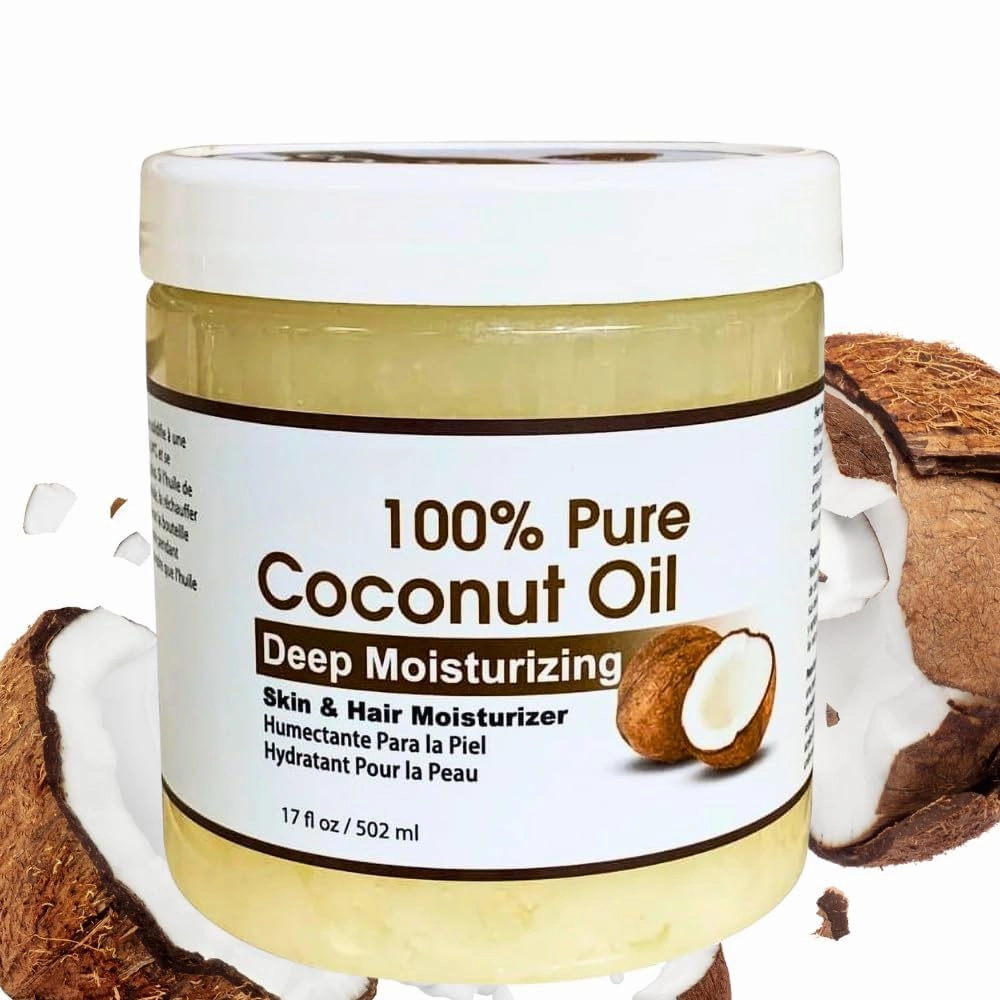 Pure Coconut Oil for Hair & Skin – Deep Nourishing Conditioner & Natural Moisturizer – Cold-Pressed & Compatible with All Hair and Skin Types, 17 fl oz
