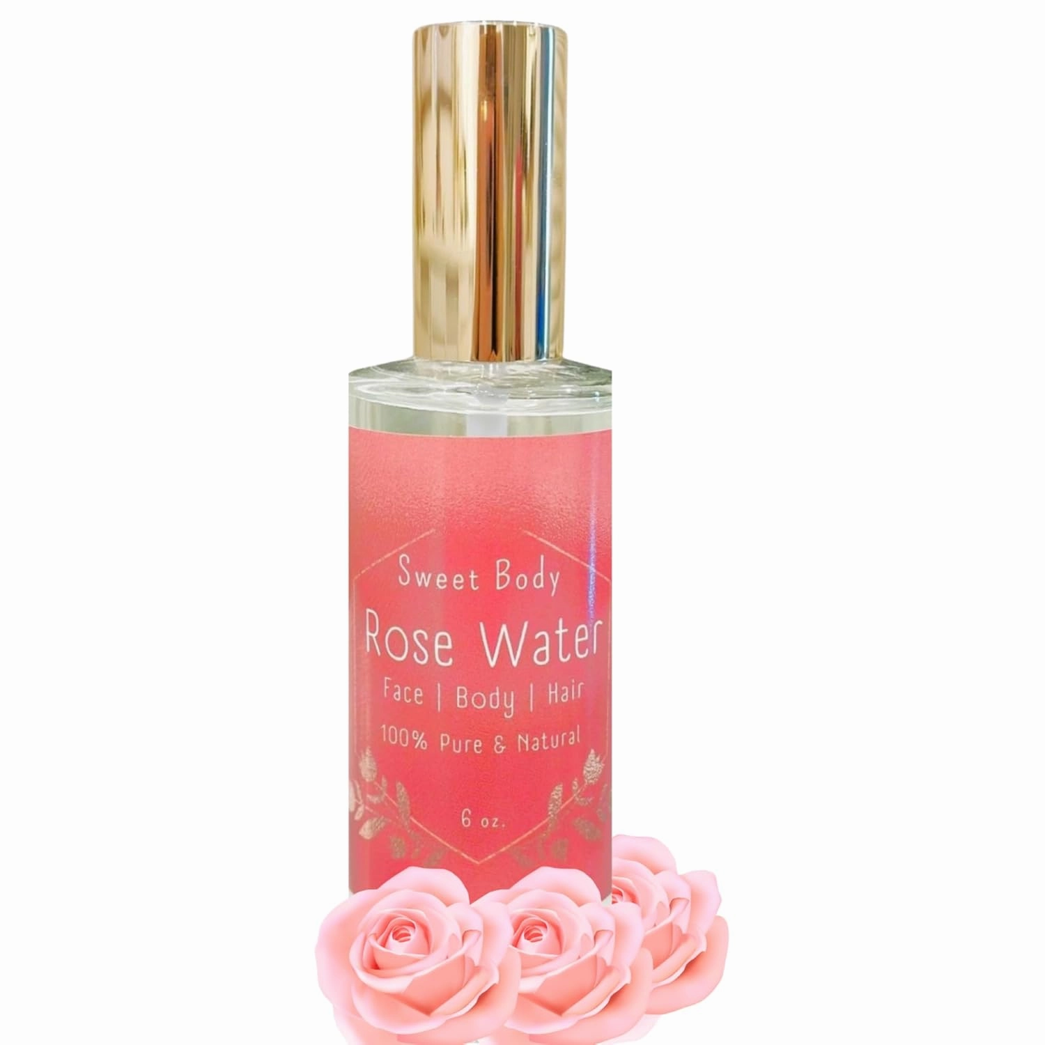 Pure Organic Rose Water Refreshing Spray Toner Face, Body, Hair & Aromatherapy 6oz