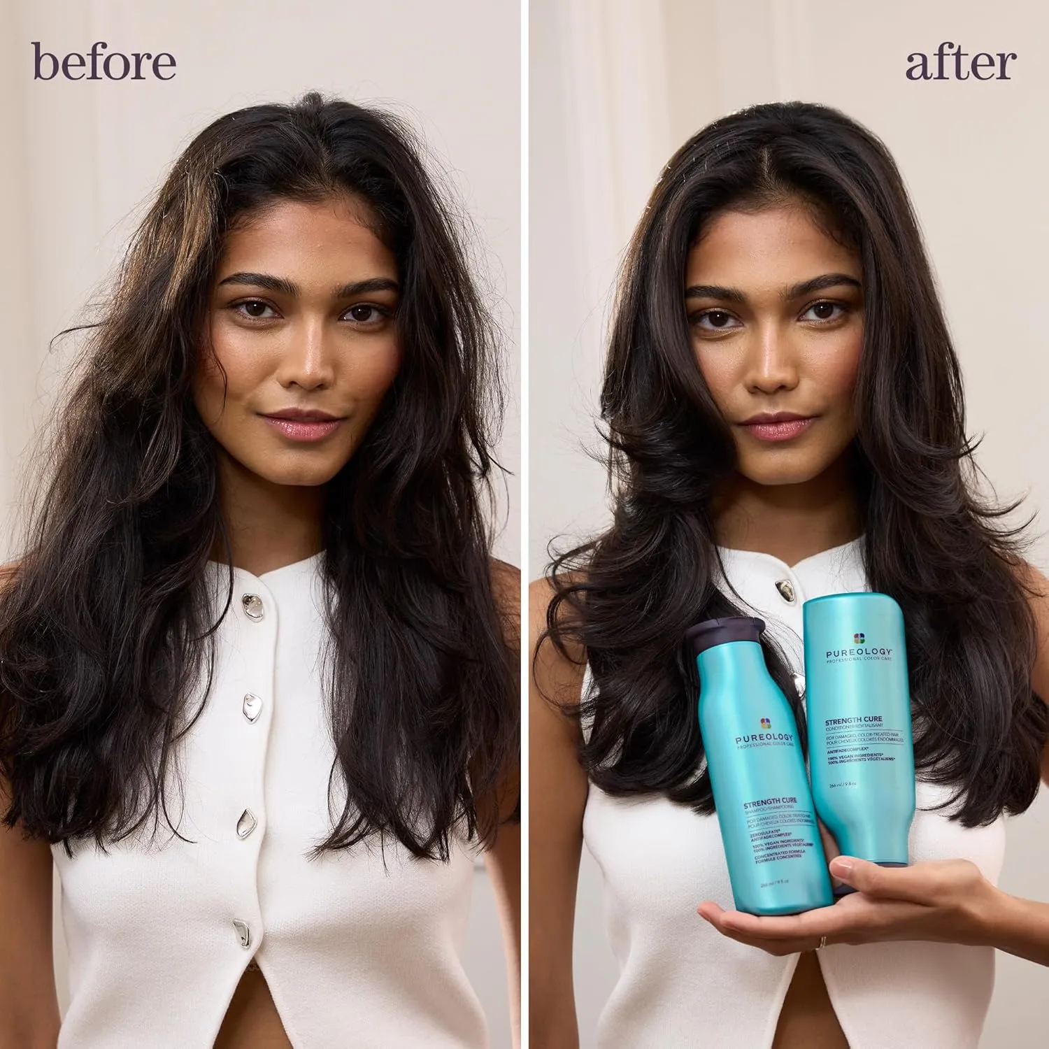 Pureology Strength Cure Conditioner - For Damaged and Color-Treated Hair, Softens & Strengthens Hair, Sulfate Free & Vegan