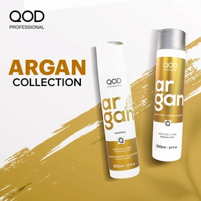 QOD PRO Argan Shampoo and Conditioner Set | For Dry, Damaged, Frizzy and Dull Hair | Promotes Shine and Softness | 300ML -10 FL OZ each
