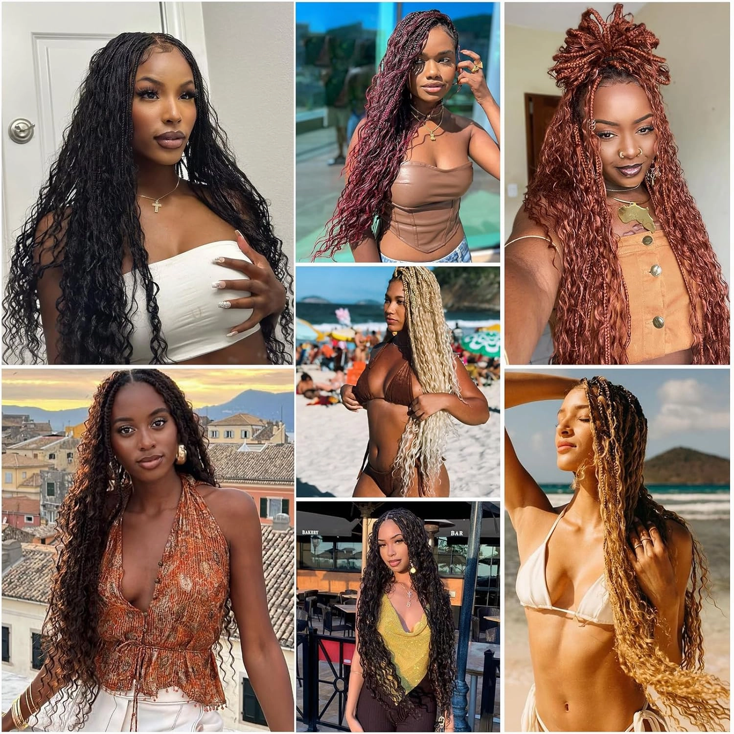 QRHSUKA Curly Braiding Hair 30Inch Ocean Wave Crochet Hair 7Packs Curly Crochet Hair Wet and Wavy Braiding Hair Synthetic Crochet Hair for Women (30 Inch (Pack of 7), 1B/30/613)