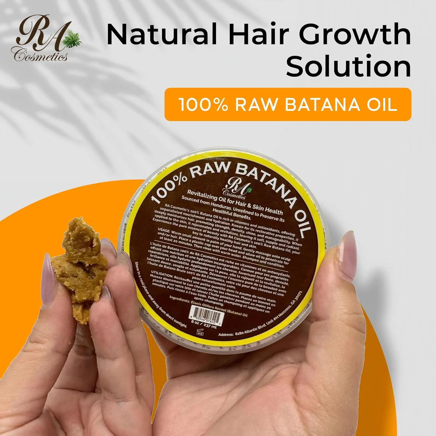 RA COSMETICS 100% Natural Unrefined Batana Hair Oil for Healthy Hair, 16 oz | Dr Sebi Batana Oil Hair Moisturizer for Damaged Hair Repair| Strengthening and Nourishing Hair Conditioner