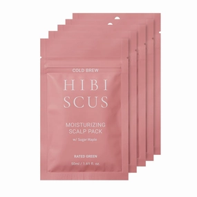 RATED GREEN Hair Conditioner - Cold Brew Hibiscus Moisturizing Scalp Pack with Honey, Deep Conditioning Hair Mask for Dry Damaged Hair, 1.69 Fl. Oz, Korean Hair Care, Pack of 5