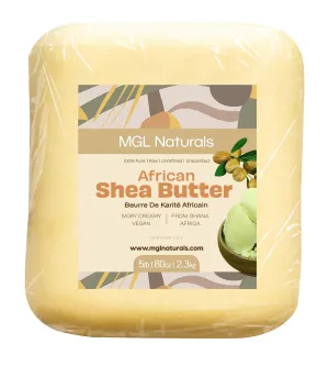 Raw African Shea Butter Ivory 5 lb bulk, 100% Pure, Raw and Unrefined. Nourish and moisturize. Use alone or DIY recipes. From Ghana, Africa. (5 lb)