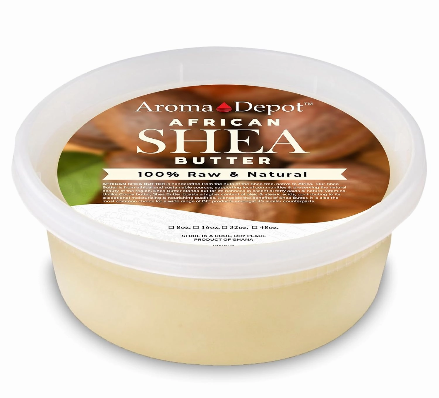 Raw African Shea Butter 8 oz. Container Ivory/White Grade A 100% Pure Natural Unrefined Fresh Moisturizing. Ideal for Dry and Cracked Skin. Can be use in Body, Hair and Face. (3 PACK)