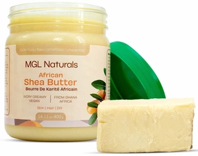 Raw African Shea Butter Ivory, 100% Pure, and Unrefined. Nourish and moisturize hair and skin. Use alone or DIY recipes. From Ghana, West Africa. 16oz in jar