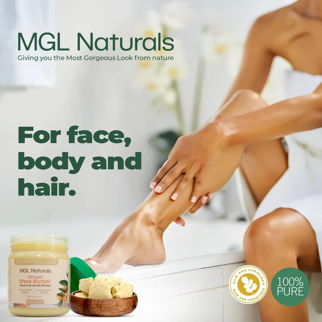 Raw African Shea Butter Ivory, 100% Pure, and Unrefined. Nourish and moisturize hair and skin. Use alone or DIY recipes. From Ghana, West Africa. 16oz in jar