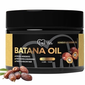 Raw Batana Oil for Hair Growth 4oz 100% Pure No Smokey Scent Infused With Rose Essential Oil Cold Pressed Deep Conditioner from Honduras Thicker Hair, Prevent Hair Loss and Split Ends for Men & Women