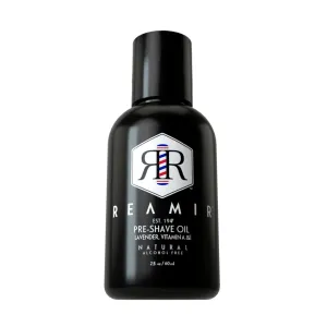 Reamir Men's Pre Shave Oil - Facial Beard Conditioner - Close Shave Finish - Softens Beard and Heals Razor Burns/Cuts - All Natural Alcohol Free 2 oz