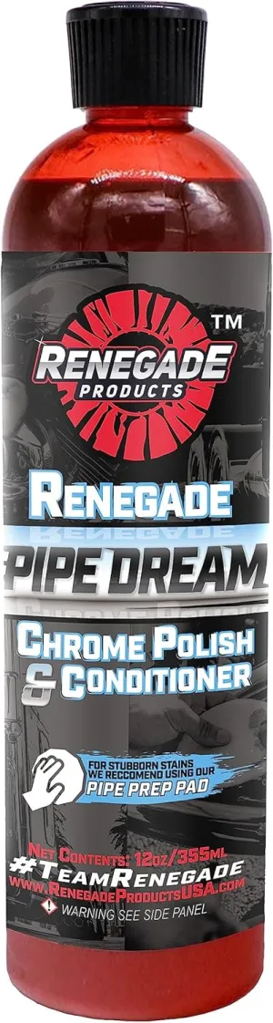 Rebel Pipe Dream 12 oz Chrome Polish Conditioner and Cleaner for Chrome Pipes, Stacks, Exhaust and Everything in Between
