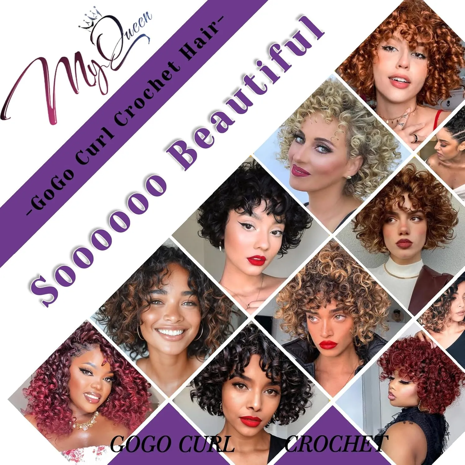Red Burgundy Short Curly Crochet Hair for Women 7 Packs GoGo Curl Beach Water Wave Deep Twist Braids Synthetic Braiding Extensions 8 Inch Tbug#