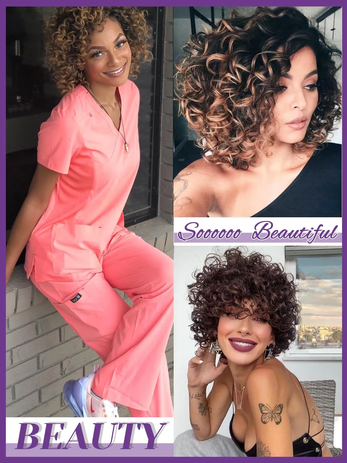Red Burgundy Short Curly Crochet Hair for Women 7 Packs GoGo Curl Beach Water Wave Deep Twist Braids Synthetic Braiding Extensions 8 Inch Tbug#