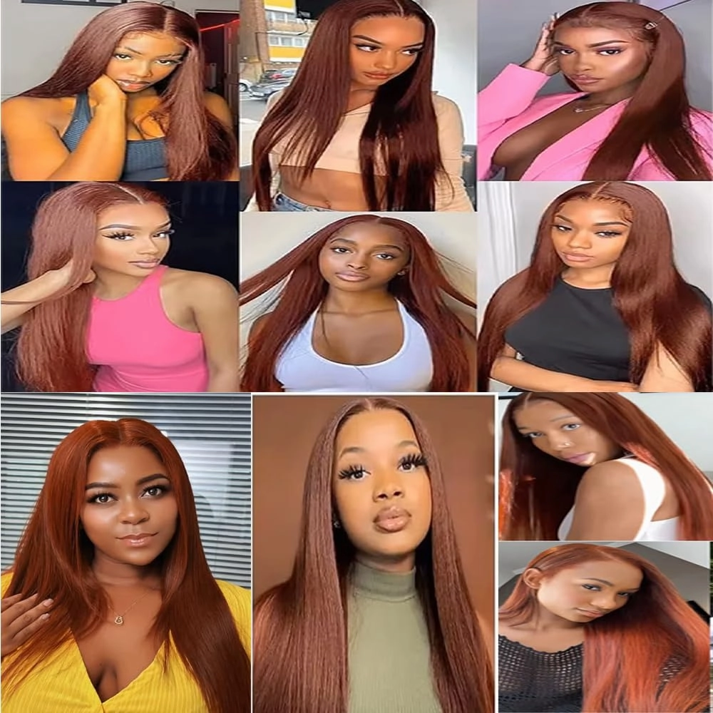 Reddish Brown Straight Human Hair Bundles Color 33 Reddish Brown Straight Bundles 8 10 12 Inch Remy Hair Unprocessed Brazilian Virgin Copper Red Hair Extensions