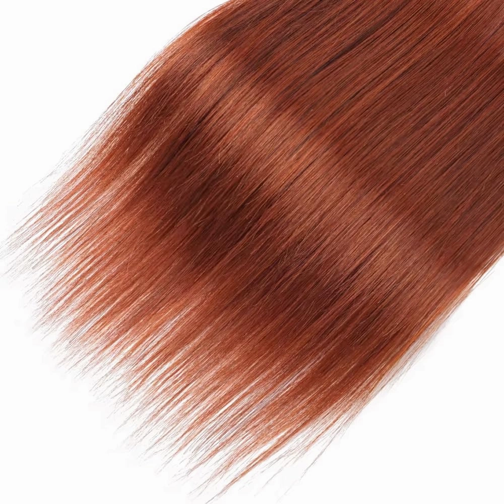 Reddish Brown Straight Human Hair Bundles Color 33 Reddish Brown Straight Bundles 8 10 12 Inch Remy Hair Unprocessed Brazilian Virgin Copper Red Hair Extensions