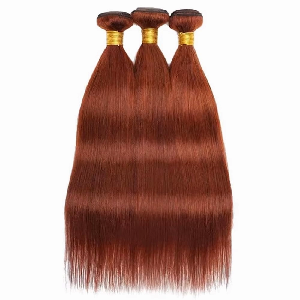 Reddish Brown Straight Human Hair Bundles Color 33 Reddish Brown Straight Bundles 8 10 12 Inch Remy Hair Unprocessed Brazilian Virgin Copper Red Hair Extensions