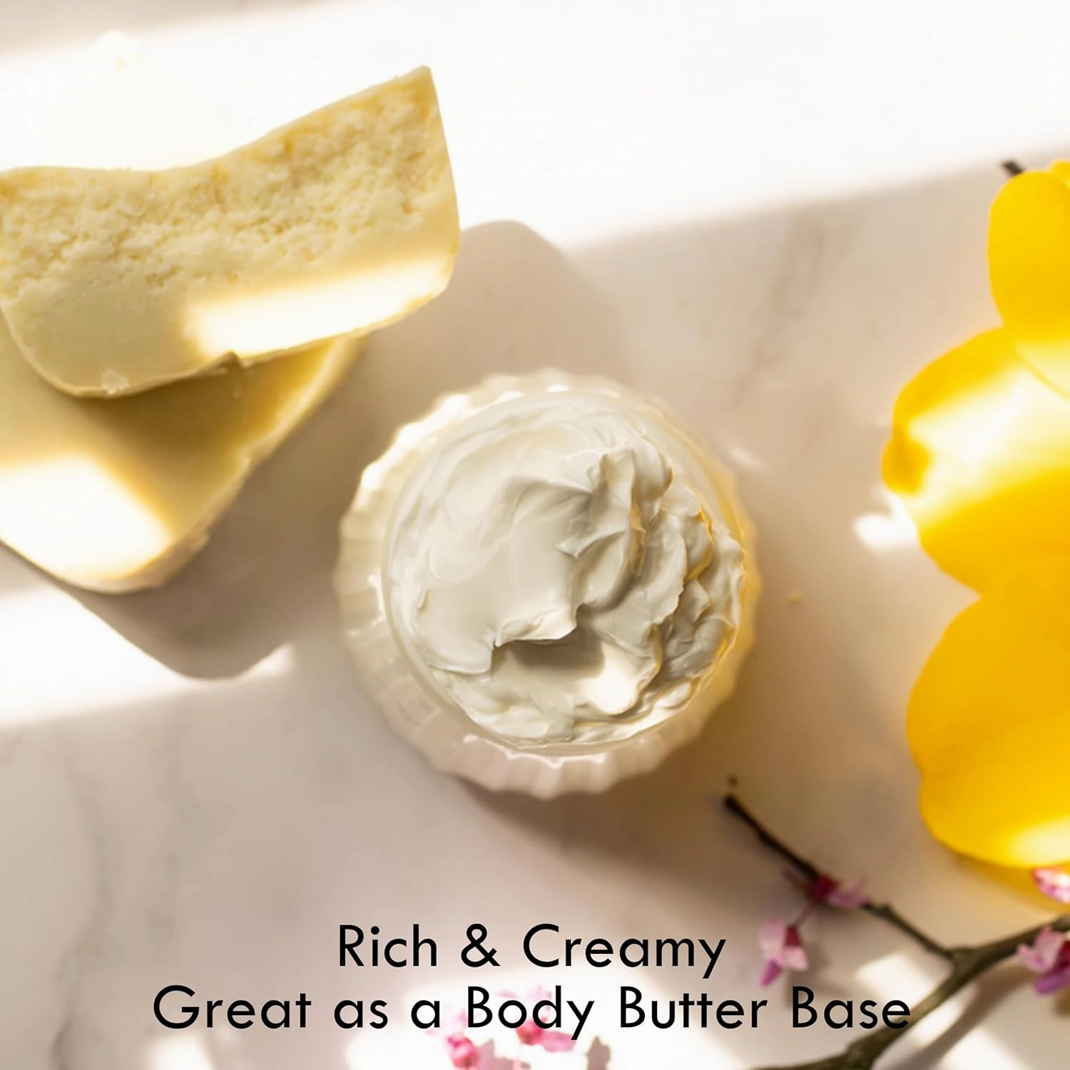 Refined Shea Butter Unscented - 100% Pure African Shea Butter for Hair & Dry Skin - Use for Soap Base, Face & Body Moisturizer, for DIY Whipped Body Butter & Lip Balm 8 oz Bar