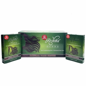 Reshma Beauty 30 Minute Henna Hair Color | Infused with Natural Herbs, For Soft Shiny Hair | Henna Hair Color/Dye, 100% Gray Coverage |Semi Permanent | Ayurveda Hair Products (Dark Brown, Pack Of 12)