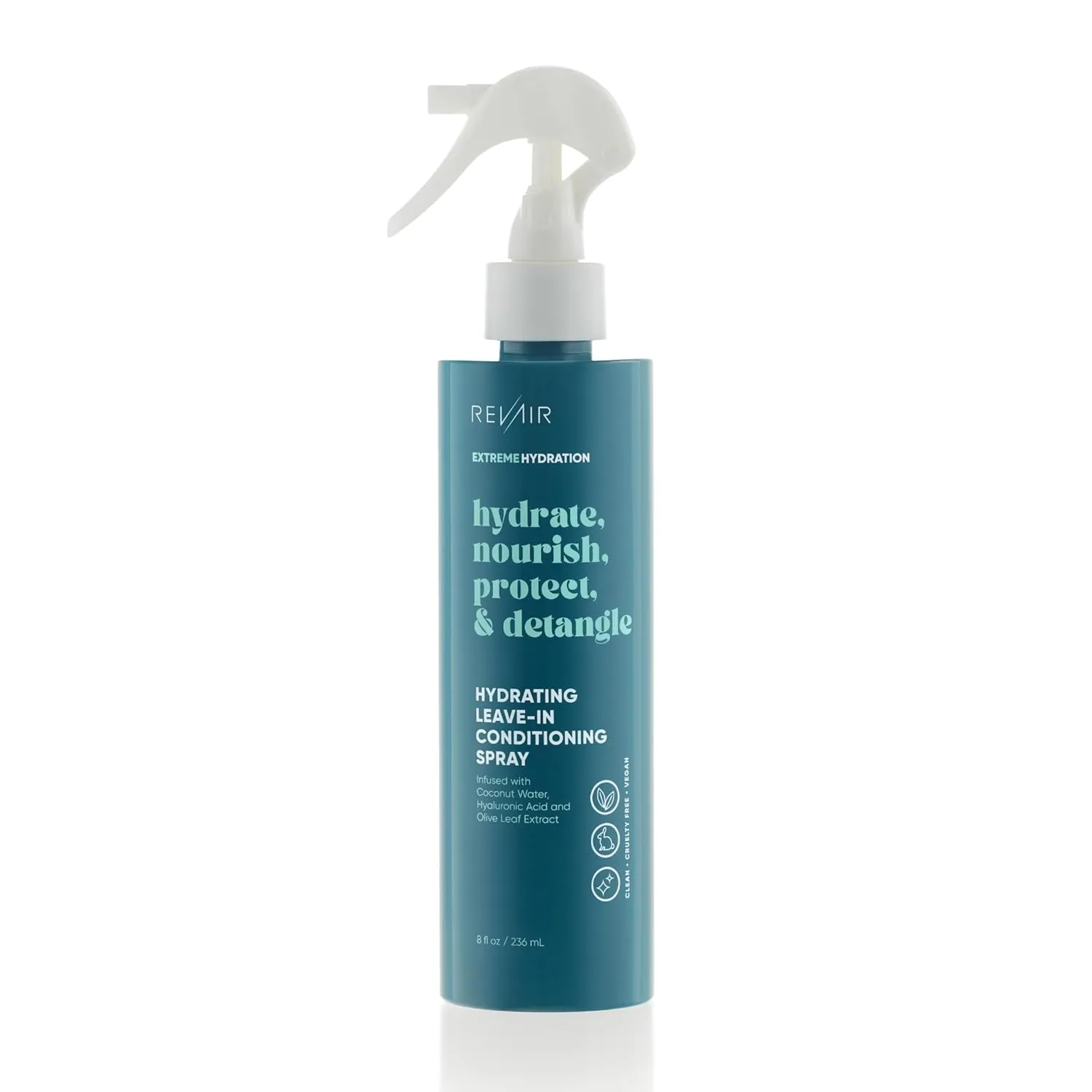 REVAIR Leave-In Conditioner Spray, Hydrating - Cruelty-Free, 8 Fl Oz (for Curly Hair, Heat Protection, Hair Detangler, Vegan Detangling Spray, Women)