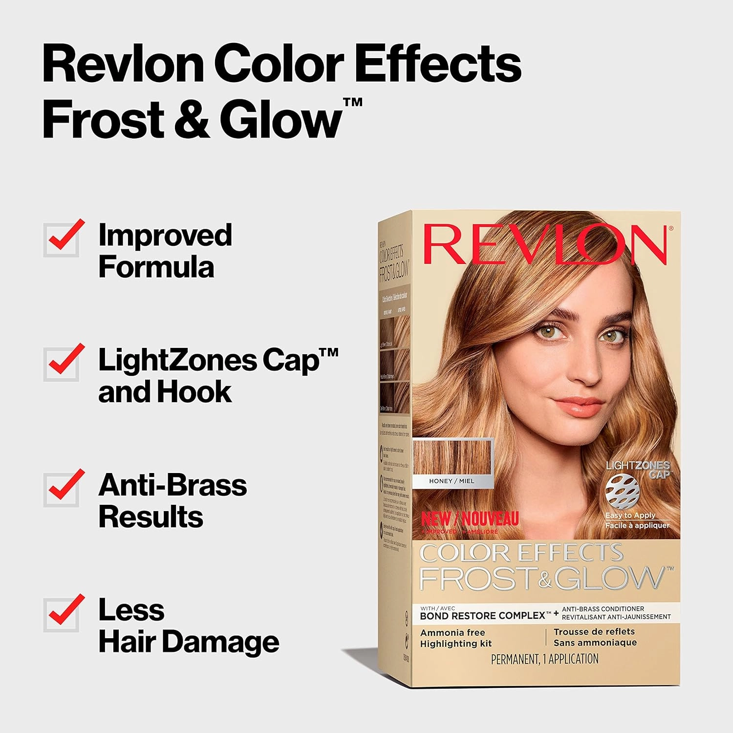 Revlon Color Effects Highlighting Kit, Permanent Hair Dye, For Balayage, Frosting, & Ombre Styling, Ammonia & Paraben Free, 30 Honey, 8 Oz (Pack of 1)