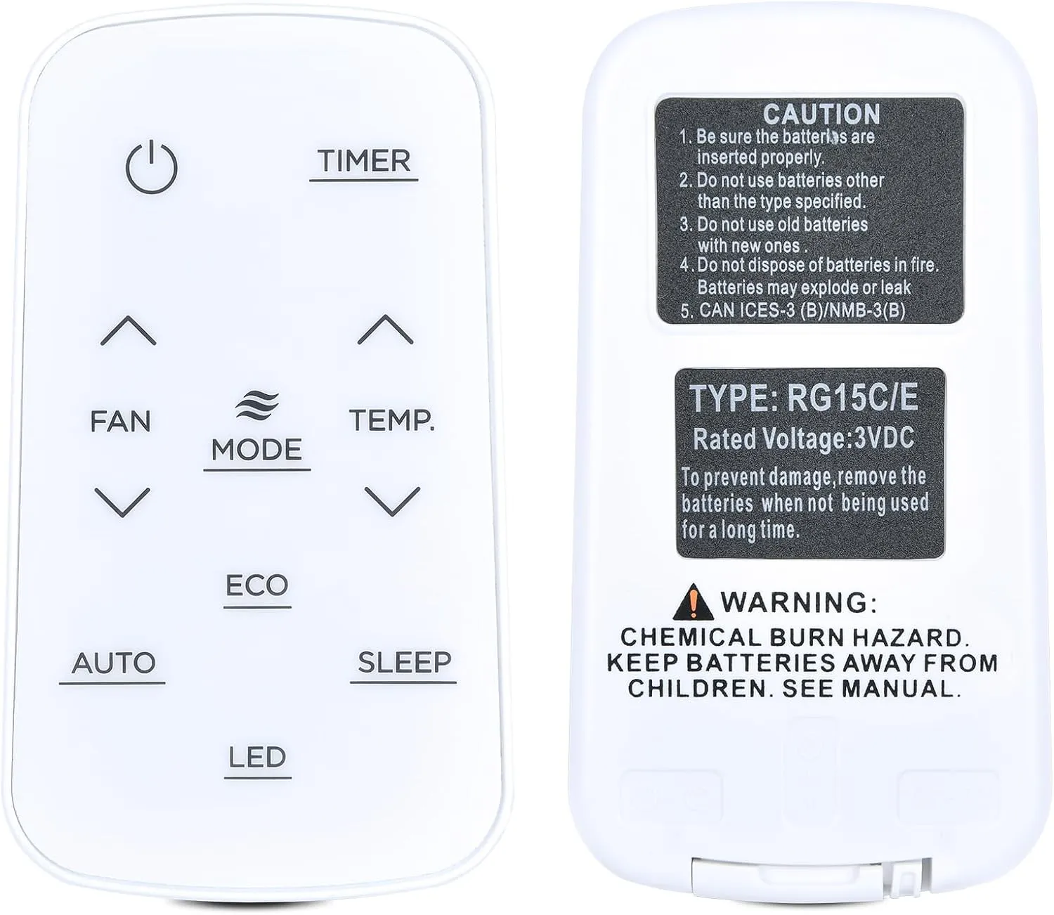 RG15C1/E Replacement Remote Control Compatible for Toshiba Window Air Conditioner RG15C/E RG15CE