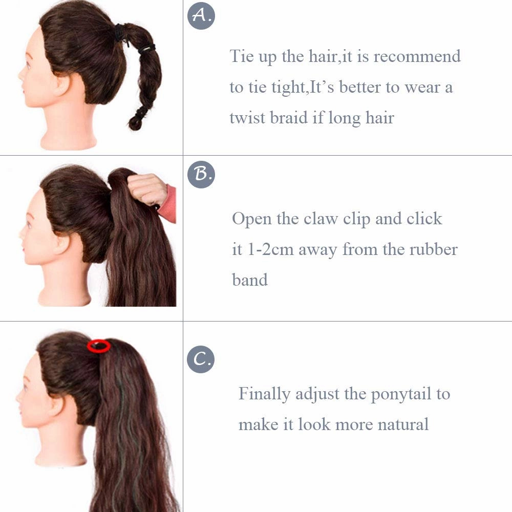 Rich Choices Claw Clip Ponytail Extension Real Human Hair One Piece Clip In Long Remy Ponytail Hair Extension For Women #18P613 Ash Blonde Highlighted Bleach Blonde 14 Inch 105g