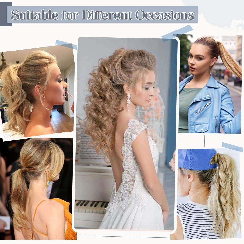 Rich Choices Claw Clip Ponytail Extension Real Human Hair One Piece Clip In Long Remy Ponytail Hair Extension For Women #18P613 Ash Blonde Highlighted Bleach Blonde 14 Inch 105g